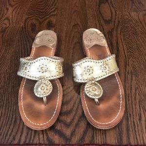 Jack Rogers Gold Sandals sz 8